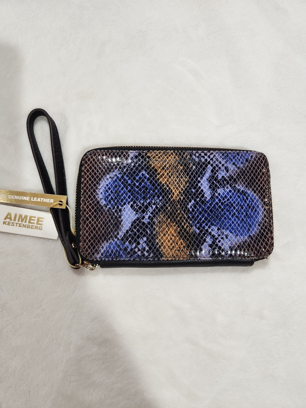 Aimee Kestenberg Dhena Lapis Snake Leather Wristlet Wallet, NWT